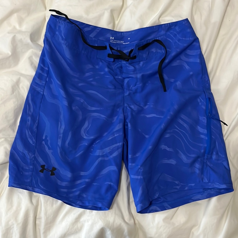 Like New Blue Under Armour Swim Trunks
